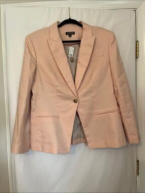 J.Crew Women's linen-blend Helena Blazer - Ballet Pink Single-Button